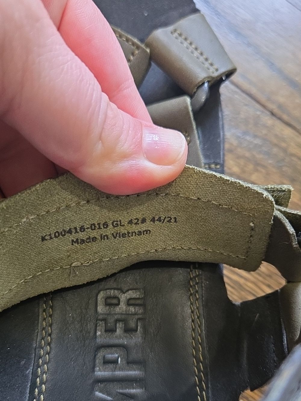 Camper Oruga Olive Green leather Sport Sandals Men EU 44 - Picture 5 of 14